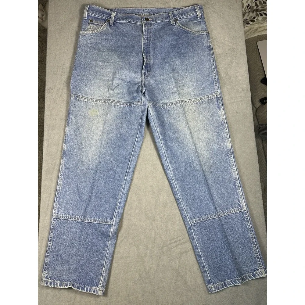 VTG 90s Y2K Dickies Carpenter Jeans Mens 38x30 Blue Denim Workwear Utility Pants